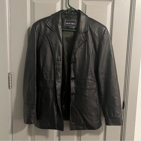 Saguaro Black Leather Jacket - Picture 1 of 9